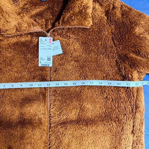 Uniqlo Plush Teddy Zip-Up Jacket - Chestnut Brown Cozy Soft. - Picture 6 of 6
